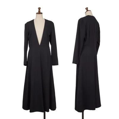 tricot COMME des GARCONS Wool Gaba V-neck Long Sleeve Dress