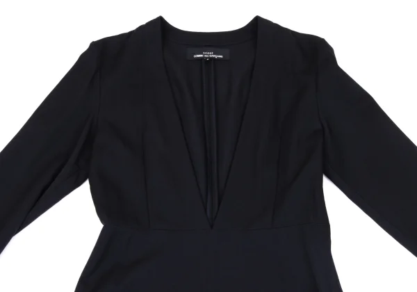 tricot COMME des GARCONS Wool Gaba V-neck Long Sleeve Dress K-163504_003