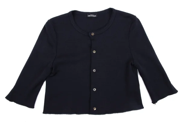 tricot COMME des GARCONS Lace Trim Cropped Knit Cardigan K-163506_002