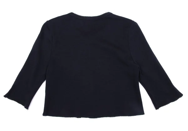 tricot COMME des GARCONS Lace Trim Cropped Knit Cardigan K-163506_009