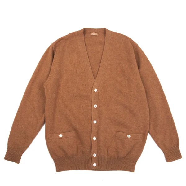 Papas Logo Point Embroidery Wool Knit Cardigan Brown M K-163511_001