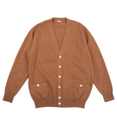 Papas Logo Point Embroidery Wool Knit Cardigan
