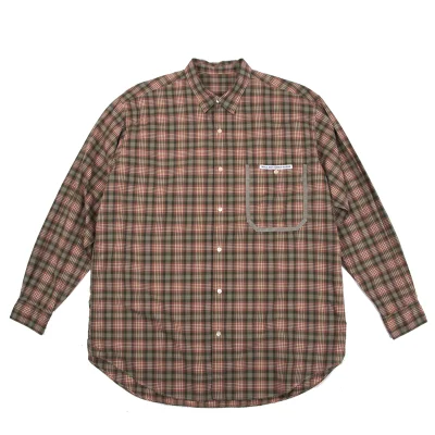 Papas Checked Trim Pocket Long Sleeve Shirt