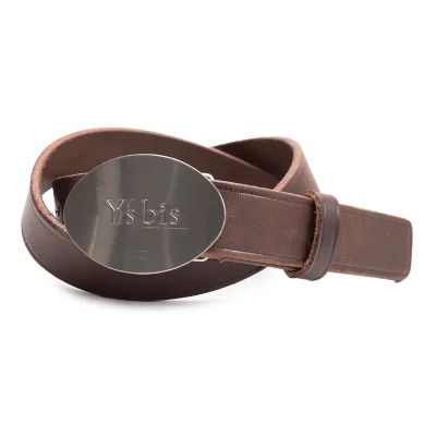 Y's bis Logo Metal Buckle Leather Belt