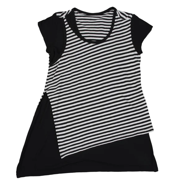 Y's Cotton Linen Striped T-shirt K-163520_002