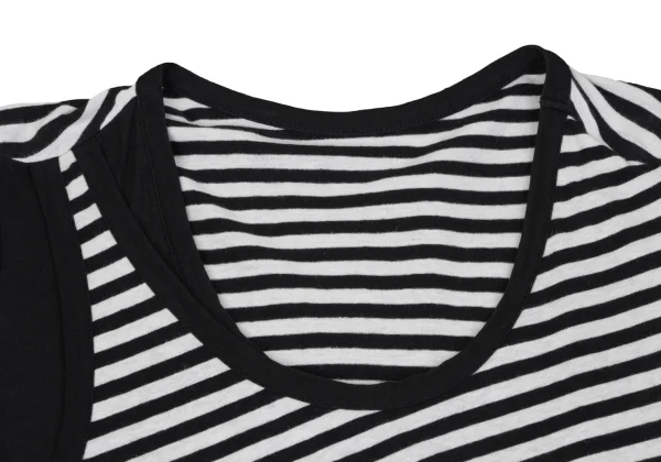Y's Cotton Linen Striped T-shirt K-163520_004