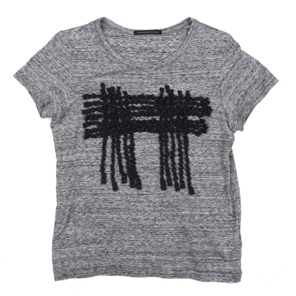 Y's Tape Embellished T-shirt Grey 2 K-163521_001