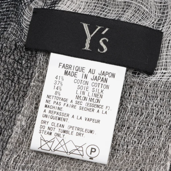 Y's Silk Blend Checked Stole K-163530_006