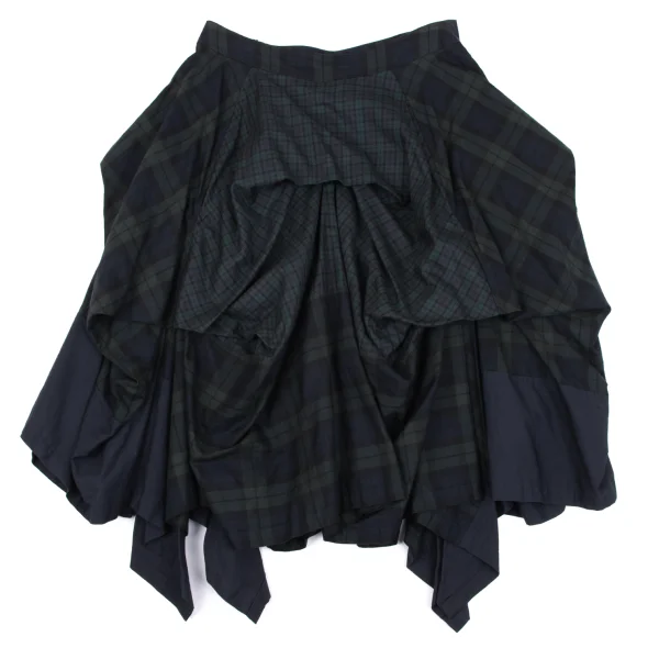 A/T Check Patchwork Tuck Skirt K-163533_002