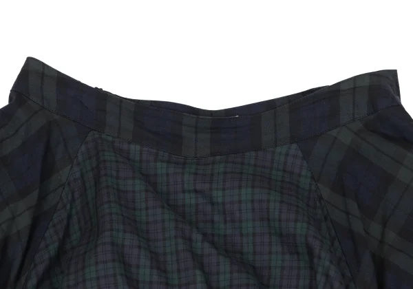 A/T Check Patchwork Tuck Skirt K-163533_004