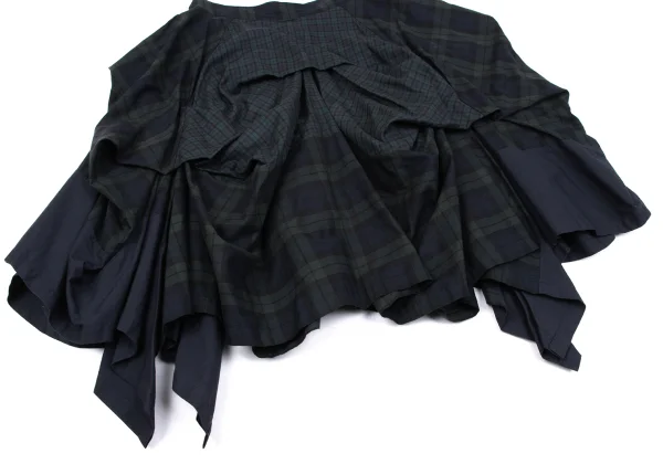 A/T Check Patchwork Tuck Skirt K-163533_007