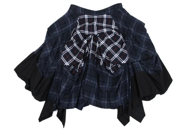 A/T Check Patchwork Tuck Skirt K-163534_002