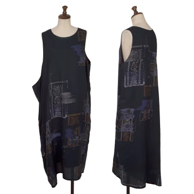 Y's Discharge Printing Sleeveless Dress