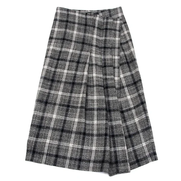 Y's Check Jacquard Pleats Wrap Skirt K-163555_002