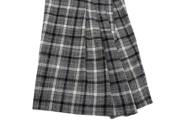 Y's Check Jacquard Pleats Wrap Skirt K-163555_004