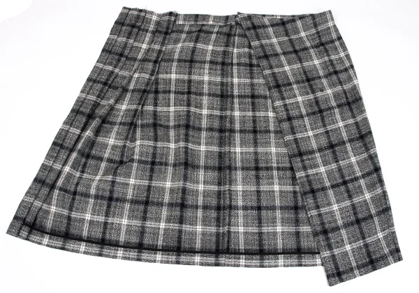 Y's Check Jacquard Pleats Wrap Skirt K-163555_005