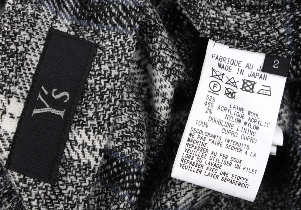 Y's Check Jacquard Pleats Wrap Skirt K-163555_010