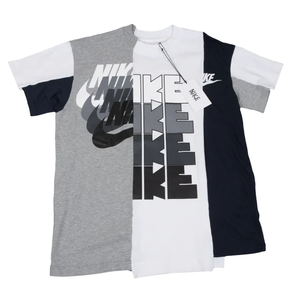 sacai×NIKE Reconstruct Printed T-shirt White,Grey,Navy S K-163558_001