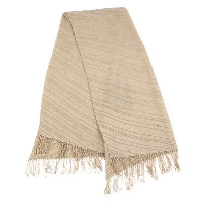 Y's Diagonal Pleated Fringe Stole