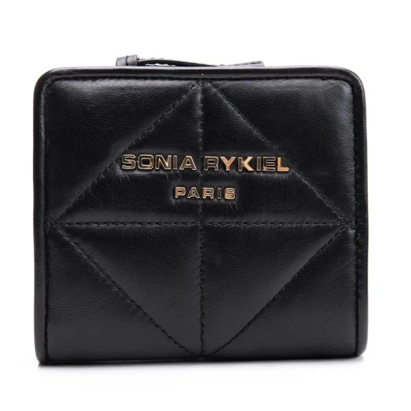 SONIA RYKIEL Quilted Leather Wallet Black  K-163570_001