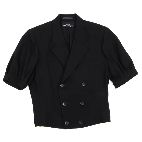 tricot COMME des GARCONS Wool Double Breasted Short Sleeve Jacket K-163572_002