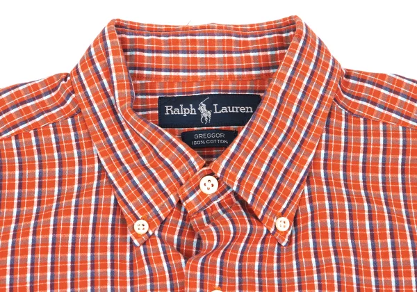 RALPH LAUREN Pony One Point Embroidery Button Down Check Short Sleeve Shirt K-163573_003
