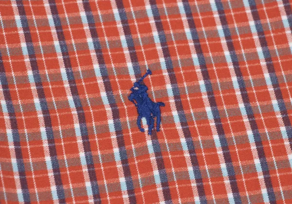 RALPH LAUREN Pony One Point Embroidery Button Down Check Short Sleeve Shirt K-163573_007