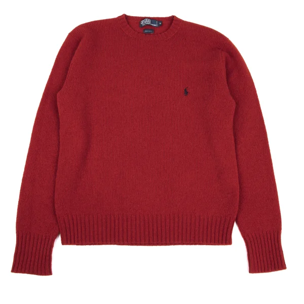 POLO by Ralph Lauren Pony One-Point Embroidery Wool Knit Sweater Red M K-163574_001