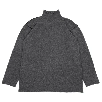 Y's for men Wool Nylon Stitch Design High Neck Knit Sweater