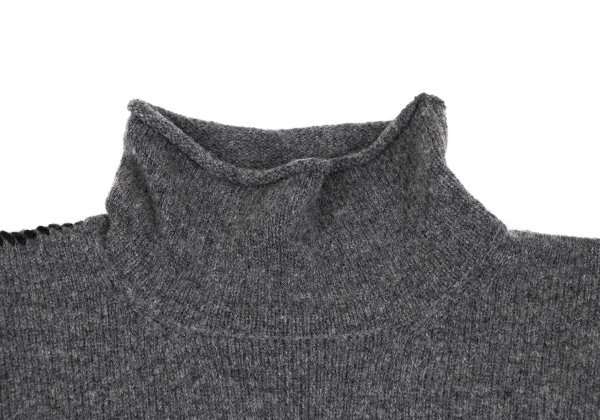 Y's for men Wool Nylon Stitch Design High Neck Knit Sweater K-163578_003