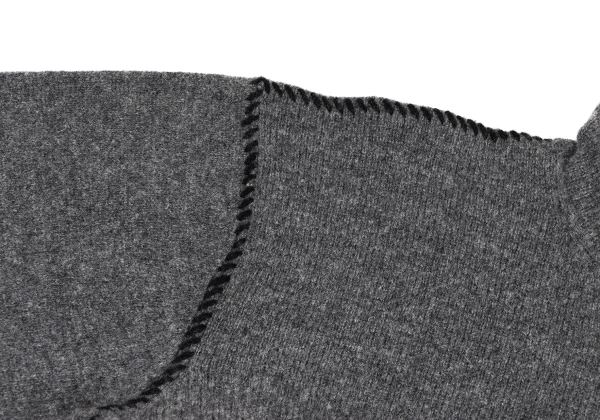 Y's for men Wool Nylon Stitch Design High Neck Knit Sweater K-163578_004