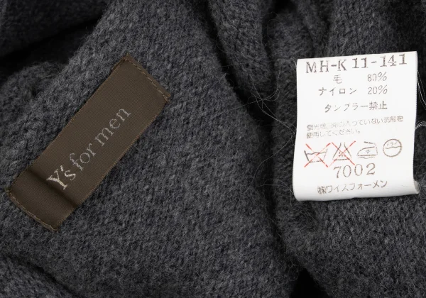 Y's for men Wool Nylon Stitch Design High Neck Knit Sweater K-163578_012