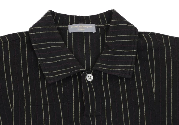 COMME des GARCONS HOMME Cotton Blend Striped Pullover Short Sleeve Shirt K-163579_003