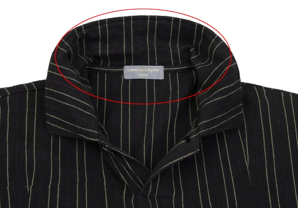 COMME des GARCONS HOMME Cotton Blend Striped Pullover Short Sleeve Shirt K-163579_005