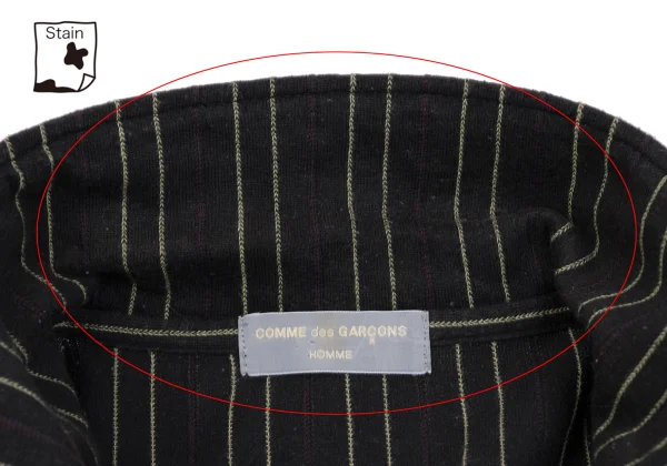 COMME des GARCONS HOMME Cotton Blend Striped Pullover Short Sleeve Shirt K-163579_006