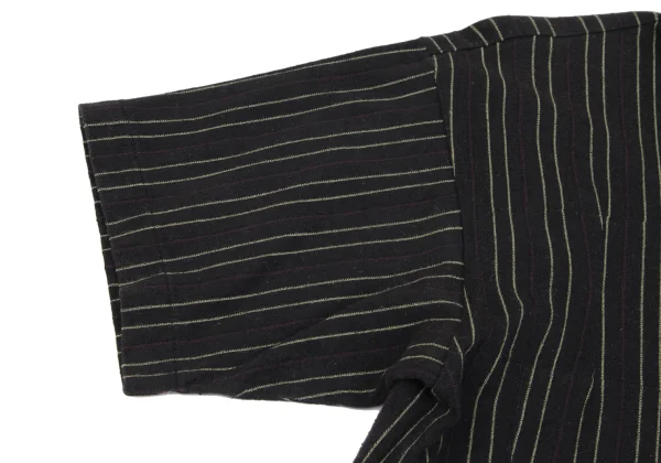 COMME des GARCONS HOMME Cotton Blend Striped Pullover Short Sleeve Shirt K-163579_008