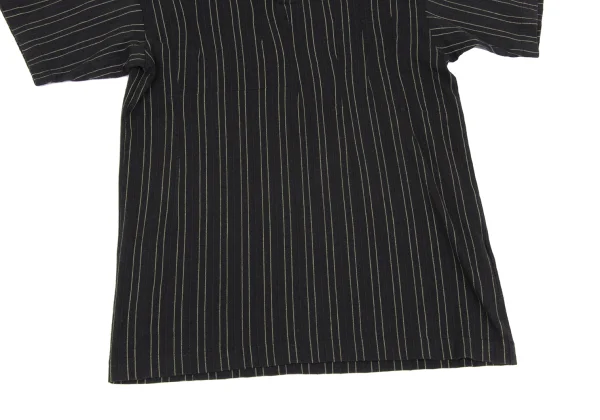 COMME des GARCONS HOMME Cotton Blend Striped Pullover Short Sleeve Shirt K-163579_010