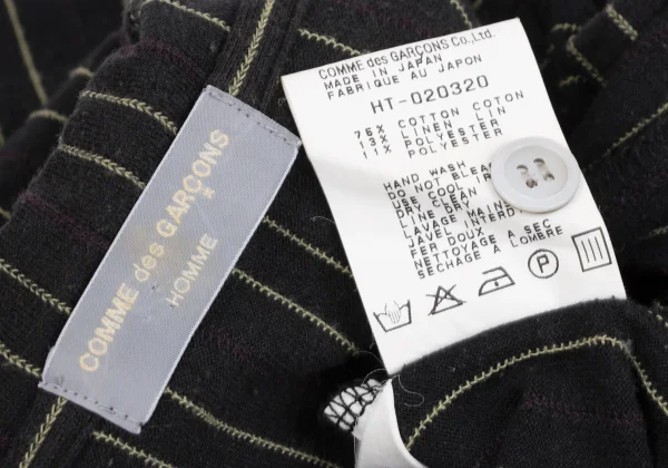 COMME des GARCONS HOMME Cotton Blend Striped Pullover Short Sleeve Shirt K-163579_017