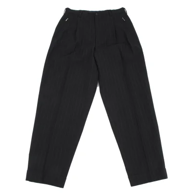 COMME des GARCONS HOMME Wool Zip Pocket Striped Tuck Pants