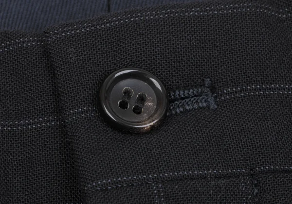 COMME des GARCONS HOMME Wool Zip Pocket Striped Tuck Pants K-163588_003