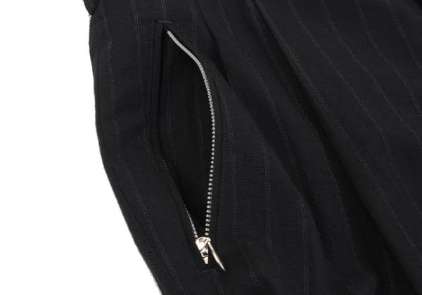 COMME des GARCONS HOMME Wool Zip Pocket Striped Tuck Pants K-163588_004