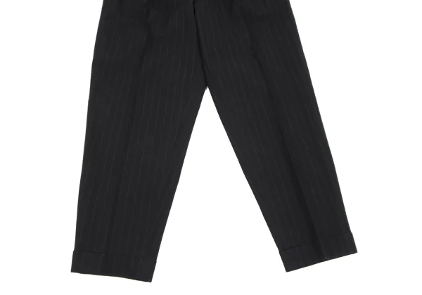 COMME des GARCONS HOMME Wool Zip Pocket Striped Tuck Pants K-163588_006