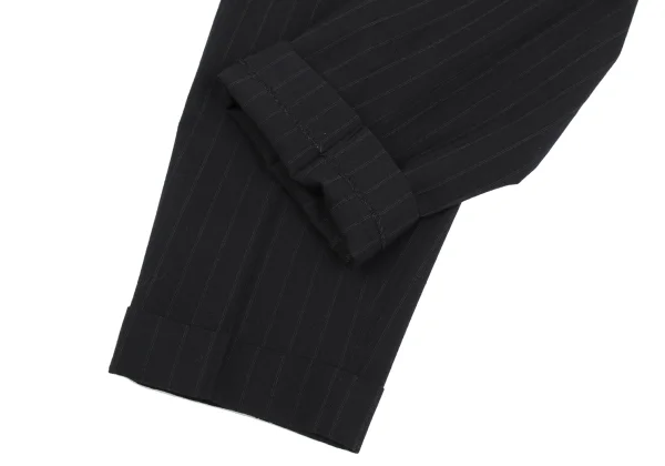 COMME des GARCONS HOMME Wool Zip Pocket Striped Tuck Pants K-163588_007
