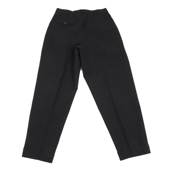 COMME des GARCONS HOMME Wool Zip Pocket Striped Tuck Pants K-163588_008