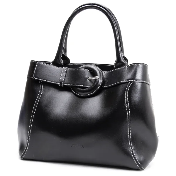 FURLA Belted Leather Bag Black  K-163605_001