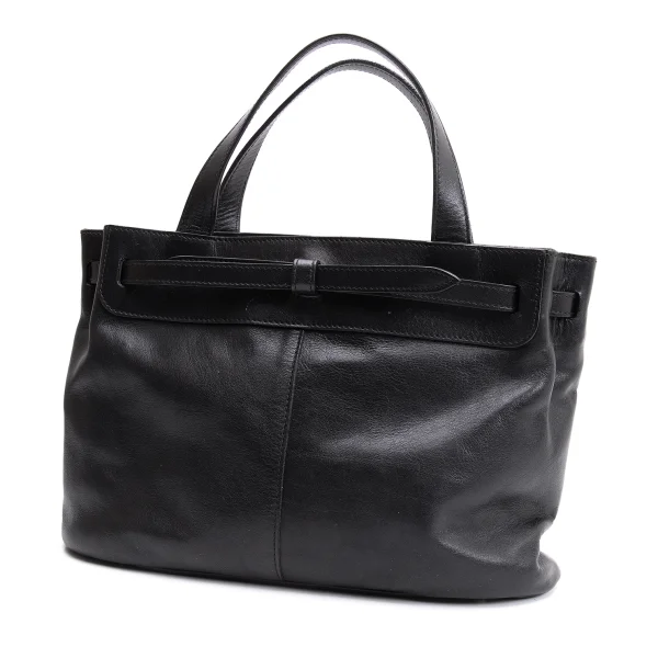 FURLA Belted Leather Tote Bag Black  K-163606_001