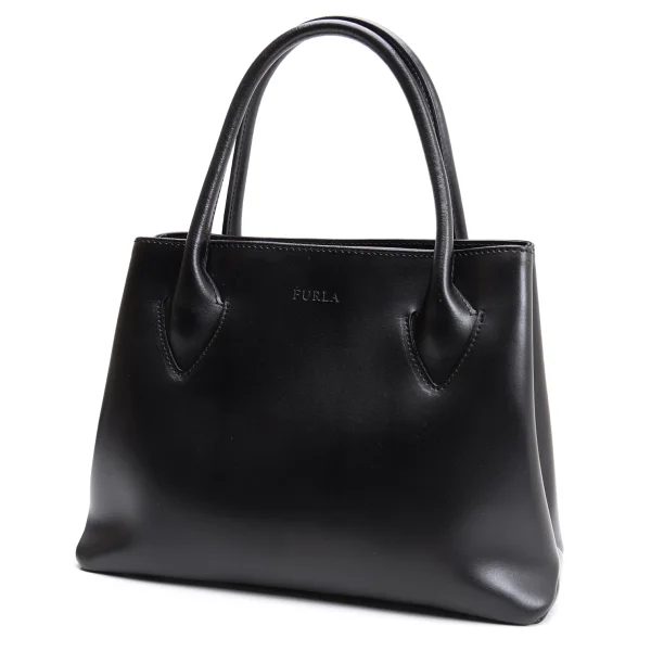FURLA Logo Emboss Leather Hand Bag Black  K-163607_001