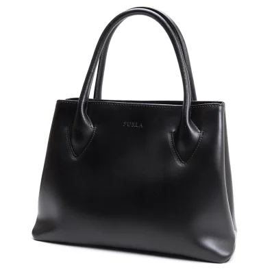 FURLA Logo Emboss Leather Hand Bag