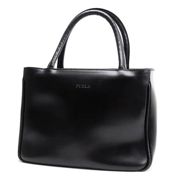 FURLA Logo Emboss Leather Hand Bag Black  K-163608_001