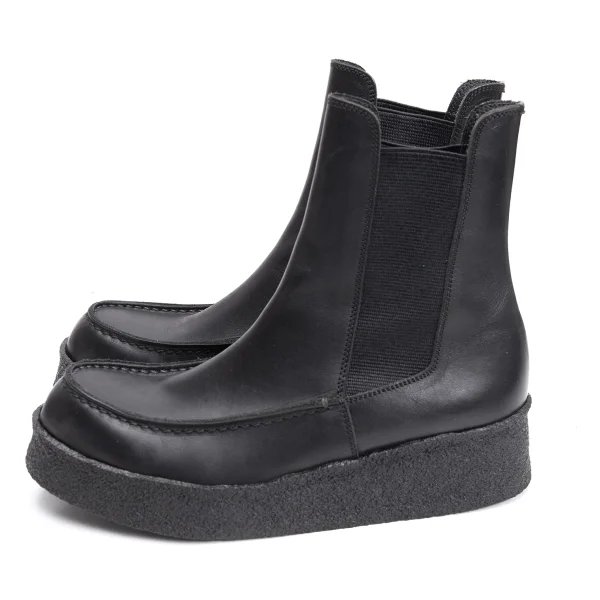 Y's Platform Side Gore Leather Boots K-163611_003